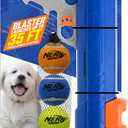 Nerf Dog 12in Blaster w/o Ball Clip 3 2in Squeak Tennis Balls - Opaque Blue/Orange/Gray and Orange and Blue and Green, Small