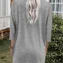 Poetsky Womens Tunic Tops for Leggings with Pockets Vneck 3/4 Length Sleeve Shirt Casual Long T-Shirts S-3XL (S)