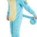 Kids Flannel Animal Onesie Costume Halloween Dress up Christmas for Girls and Boys (8 Years, Blue Seahorse)