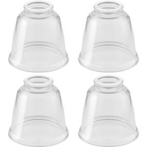 Modern Clear Glass Lampshade 4 Pack2-1/8" Fitter, 4-5/8" Diameter 4-1/2" Height, Replacement Lampshades For Ceiling Fans With LightsFor Living Room Bedroom Kitchen (Clear Glass(A))