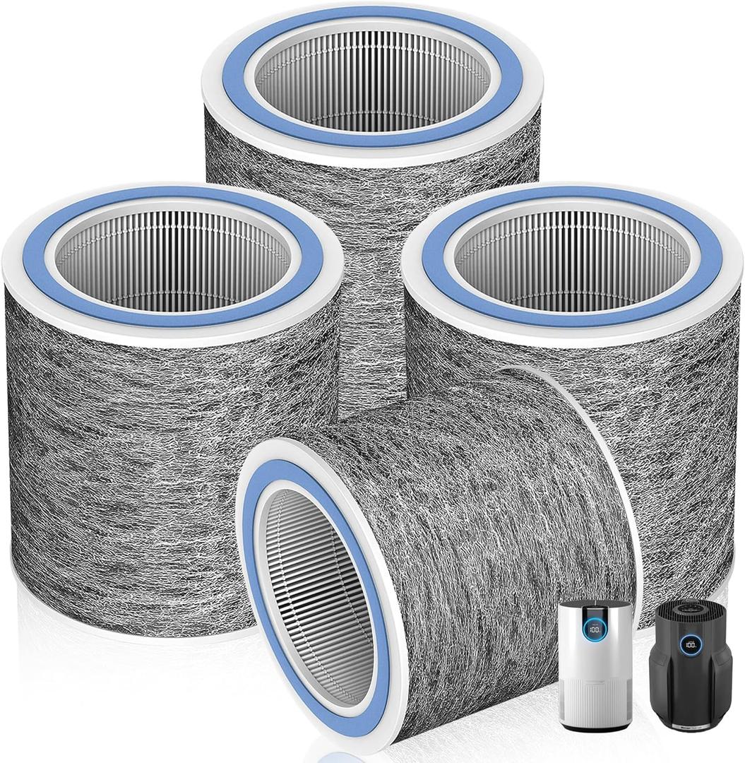 HP152 HP102 HEPA Replacement Filter for Shark Air Purifier HP152 & HP102 & HP102PET & HC452 & HP132 & HC450 & HC451,3-in-1 H13 True HEPA Activated Carbon Pre-Filter,Compare Part #HE1FKPET, HE1FKBAS