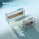 3 Tier Shoe Rack for Closet, 46.5 Inch Extra Long Shoe Storage Organizer for Shelves, Heavy Duty Metal, Easy Assembly, Black