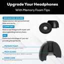 SONICFOAM (SFAir-1-2 Pro Small/Medium/Large Black) Memory Foam Earbud Tips - Compatible with AirPods Pro 1st & 2nd Gen - (6 Pack / 3 Pairs)