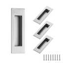 4 Pack Brushed Nickel Sliding Closet Door Handles Silver Flush Pulls 4.72in