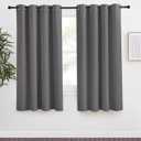 NICETOWN Grey Blackout Curtain 57 inch Long, 55 inches Width, 1 Panel, Thermal Insulated Window Treatment with Grommet Room Darkening Thermal Insulated Panel for Bedroom/Living Room