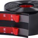 16FT Automotive Trim Molding Glossy Black 4"(100mm) Heavy-Duty Car Moldings Trim UV Protected Scratch-Proof for Truck RV Body Side Door Window Bumper, Self Adhesive