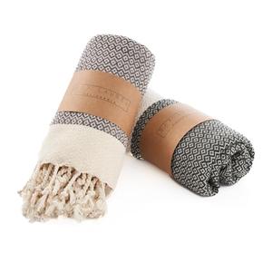 BAY LAUREL Turkish Hand Towel – Pack of 2 | Soft & Absorbent Decorative Towels for Bathroom, Hand, Face, Hair, Gym, Yoga, SPA, Kitchen & Tea | Boho Decor (Latte, Diamond 15x26 Inches (Set of 2)