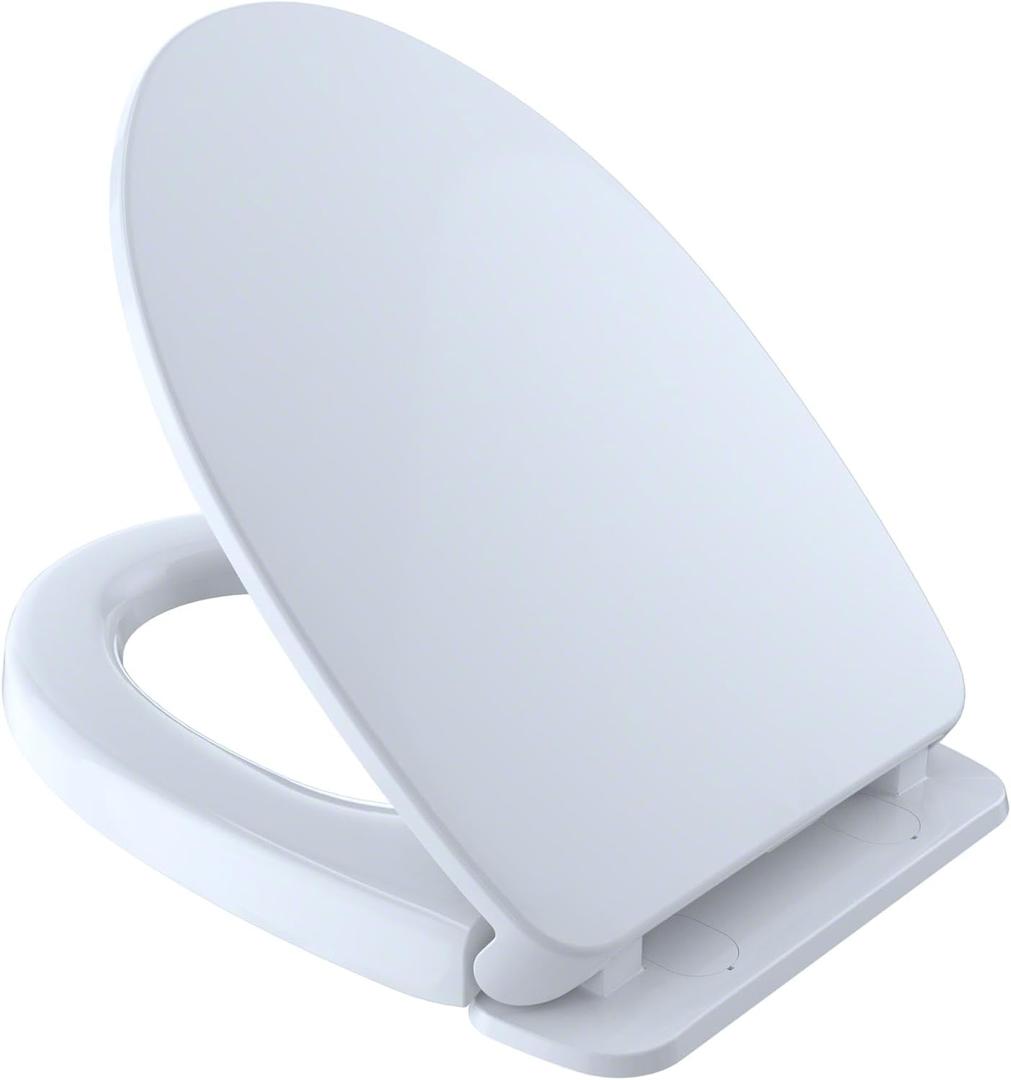 TOTO SoftClose Slow Close Elongated Toilet Seat and Lid, Cotton White - SS124#01