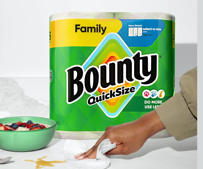 Bounty Quick Size Paper Towels, White, 16 Family Rolls