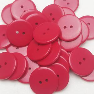 100pcs Resin Button Solid Color 2Holes Craft Clothes Sewing Cards Making Sweater Shirt (3/4"(20mm), Red)