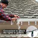 Marsui 50 Pcs Christmas Light Clips Small Outdoor Roof Gutters and Shingles Hooks 1 5/8 Inch Fascia Boards Hanger Plastic Holiday String Light Clips for Xmas Outside Decoration Fence Eave (White)