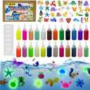 Glow Magic Elves Refills-24 Colors Gel & 32 Molds Water Elves Kit Magic Gel Refills - Non-Toxic DIY STEM Toy for Focus & Fine Motor Skills - Indoor Activity (12 Solid+6 Glow+4 Sparkling+2 Pearlescent)
