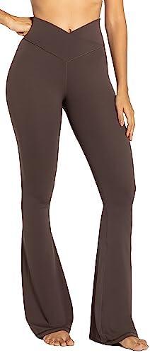 Sunzel Flare Leggings, Crossover Yoga Pants with Tummy Control, High-Waisted and Wide Leg L
