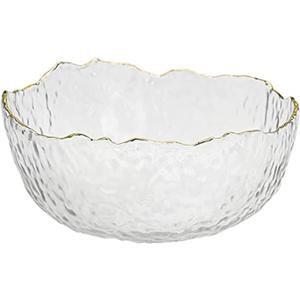 TOSSOW Glass Salad Bowl Irregular Shape Serving Bowls, 25 oz Pyrex Mixing Bowls for Kitchen Prep, Fruit, Snack, Dessert, and Candy Dishes or Nut Bowls(Transparent)