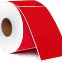 PARLAIM 3 X 5 Inch Rectangle Adhesive Color Coding Stickers,Red Square Colorful Inventory Stickers -500Per Dispenser Box (Red)