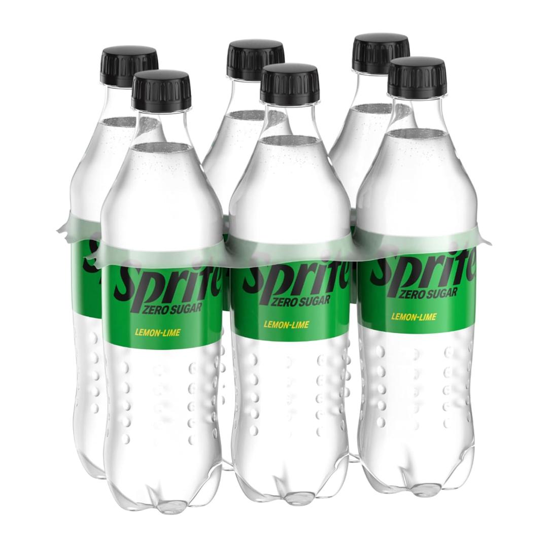 Sprite Zero Sugar Lemon Lime Diet Soda Pop Soft Drinks, 16.9 fl oz, 6 Pack, BB Date 02/02/2026