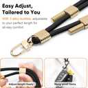 Phone Lanyard Universal Crossbody Cell Phone Strap Anti-Theft Adjustable Neck Lanyard for iPhone 17 Pro Max 2pcs Phone Patchs Tether Pads Midnight Black