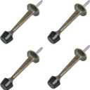 HOMOTEK 4 Pack Heavy Duty Solid Rigid Door Stop with Soft Rubber Tip, Zinc Die Cast Door Stopper Protect Wall & Door,Antique Brass