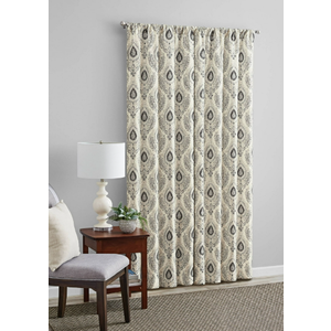 Mainstays Southport Light Filtering Rod Pocket Textured Curtain Panel, Set of 2, Charcoal Arabesque, 40” W x 84” L, Pack of 2