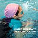 COOLMATE Fabric Swim Cap for Women, Men & Kids Silicone Water Resistant Layer, Lightweight Cloth Cap for Pool & Lap Swimming Non-Slip Comfortable Fit, Gift for Swimmers (1 Pack) (Pink, XS)