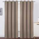 LEMOMO Blackout Curtains 66 x 95 inch/Cappuccino Curtains Set of 2 Panels/Thermal Insulated Room Darkening Bedroom Curtains
