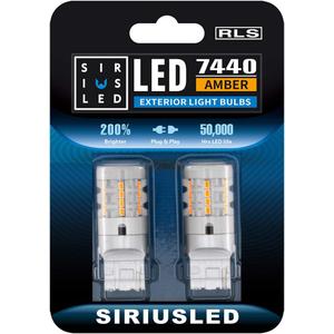 SIR IUS LED RLS 7440 7440A Built in Resistor Anti Hyper flashing LED Bulb Turn Signal Light Amber Orange Color Full Aluminum Body Single Filament Error Free Pack of 2
