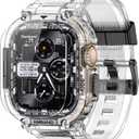 amBand M1 Sport Case Band for Apple Watch Ultra 3/2/1 & SE 3/2/1 & Series 11 10 9 8 7 6 5 4 3 49mm, Shockproof & Scratch Resistant Rugged Bumper for Men (Clear)