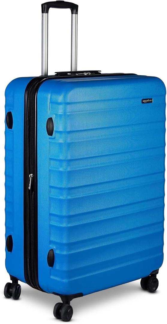 Amazon Basics 30" Hardside Large Checked Luggage, Expandable For Up to 15% More Space, With Scratch-Resistant Surface, Four Multi-directional Wheels, Telescoping Handle, Light Blue