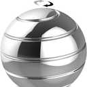 Kinetic Desk Toys,Full Body Optical Illusion Spinner Ball,Gifts for Men,Women,Kids 1.5 Size (Silver)