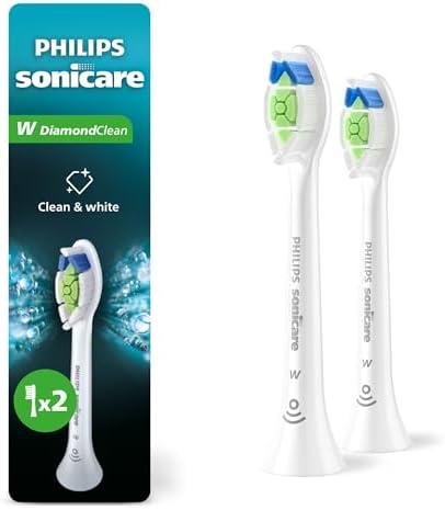 Philips Sonicare W DiamondClean - Genuine Replacement Electric Toothbrush Heads, White, 2 Pack, HX6062/77