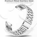 Lerobo Band Compatible with Samsung Watch 7 6 5 4 40mm 44mm Band/Galaxy Watch 4 6 Classic 42mm 46mm 43mm 47mm/Galaxy Watch 5 Pro 45m, 20mm Stainless Steel Metal Replacement for Men Women