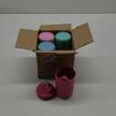 Teivio 4 pcs 10 oz Wheat Straw Kids/ Toddler Cups with Lid and Straws, Reusable Spill proof cups for Kids, Unbreakable plastic cups with Silicone Straws &Cleaning Brush, Dishwasher Safe, Sparkle