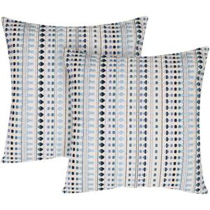 DONGKER Boho Striped Pillow Cover,2 PCS Bedroom Decor Pillowcase with Invisible Zipper for Couch Bedroom Sofa Living Room Decor(Without Pillow Insert) (Navy Blue 45*45cm)