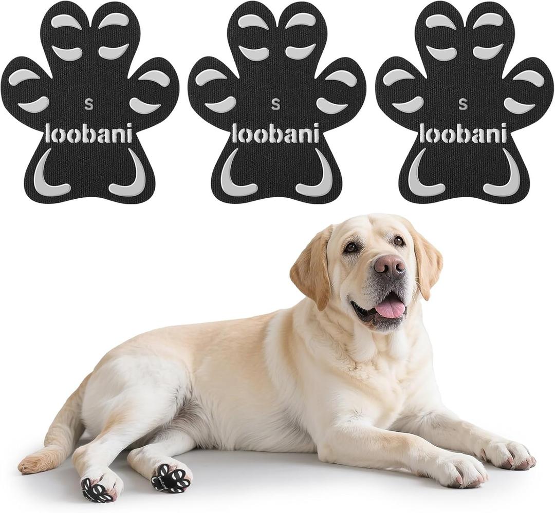 Paw Pads for Dogs Traction - Anti-Slip Sticky Dog Paw Protector Pads for Senior Dogs, Non Slip Adhesive Dog Paw Grip Pads Covers for Slippery Hardwood Floors to Prevent Slipping While Walking Running (S (12Set/48Pcs))