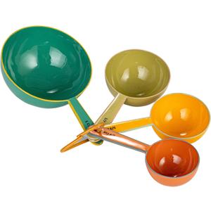Creative Co-Op Enameled Stainless Steel Measuring Spoons, Multicolor, Set of 4