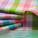 HEIRLOOM COMFORT Multi Color Check Table Cloth, 100% Cotton, 60x102 Inch, Fits 8-10 Seats, Soft, Durable, Washable, Wrinkle Resistant, Rectangle Table Cover for Dining, Holiday Celebrations, Dinner