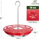 Kingsyard 2 Pack 16 OZ Disc Hummingbird Feeders for Outdoors Hanging, 6 Bee Proof Feeding Ports Leak-Proof Humming Nectar Bird Feeder, Ant Moat Easy Clean, Jelly Oriole Feeders, Garden Dcor Gifts