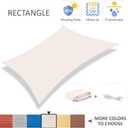 20'x20' Sun Shade Sail Square Canopy Shade Cover for Patio Garden Outdoor Backyard, Cream