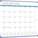 Desk Calendar 2026, KOPEESY New Year Large Desk Calendar with Desktop Mat, 18 Months from January 2026 - June 2027, 22 x 17 Desktop Monthly Planner for Home or Office School (Blue)