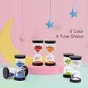 Sand Timer, Sand Timers Colorful 1/3/5/10/15/30 Minutes Sandglass Timer with Protective Cover for Classroom Home Office Cooking (Pack of 6) Multicolor