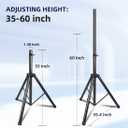 2 Pack Universal Speaker Stands Pair, Height Adjustable Tripod from 35 to 60 Inch 35 MM Compatible Insert with Carrying Bag for Stage