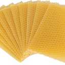 10Pcs Natural Beeswax Sheets Beeswax Honeycomb Sheets Wax Foundation Bee Hives Kit Beeswax Sheets for Candles Making Furniture Floor Polishing