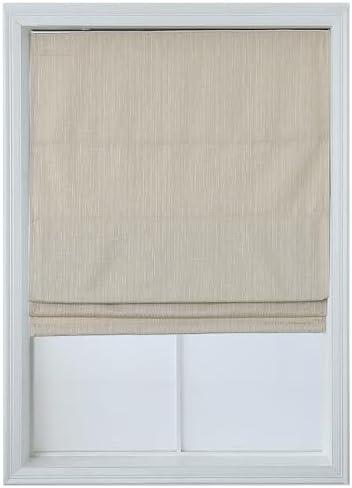 Everyday Celebration Roman Shades for Windows, Room Darkening Shades, Cordless Pull Down Window Shades, Shades for Indoor Windows, Woven Fabric Blinds & Shades, (Vanilla) 27" W X 64" H