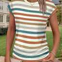 Ronuti Womens Short Sleeve Tshirts Crew Neck Womens T-shirts with Side Shirring Cruise Clothes for Women Summer T-shirts, Medium