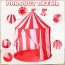 Capoda Circus Tent 41 x 41 x 45 Inch Large Red and White Striped Playhouse Carnival Party Supplies Decorations for Adults Play and Games Indoor and Outdoor Holiday Camping Activities
