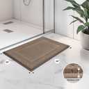 anllugs Bathroom Rugs 20" x 30", Non-Slip Extra Soft Absorbent Bath Rugs, Machine Washable Quick Dry Bath Mats for Bathroom Floor, Shower, Bathtub and Sink, Grayish Brown & Coffee