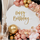 Sinload Happy Birthday Backdrop Decal for Party Photo, Gold