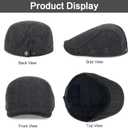 3Pcs Cotton Newsboy Hat for Men Cool Adjustable Flat Cap