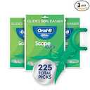 OralB Glide Mint Dental Floss Picks with Long Lasting Scope Flavor, 3 Pack of 75 Picks (225 Total)
