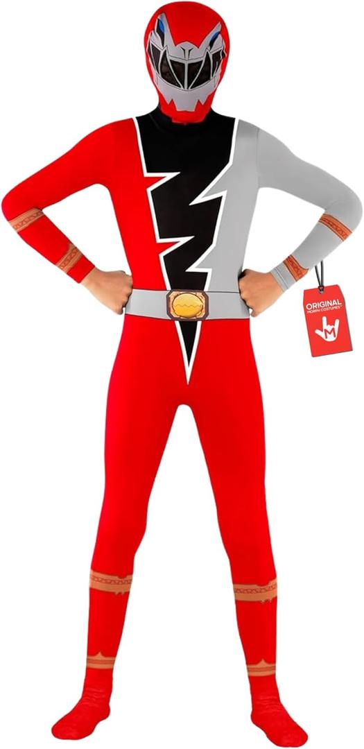 Morphsuits Red Power Rangers Dino Fury, Power Rangers Dino Charge, Kids Power Ranger Costume (Medium)